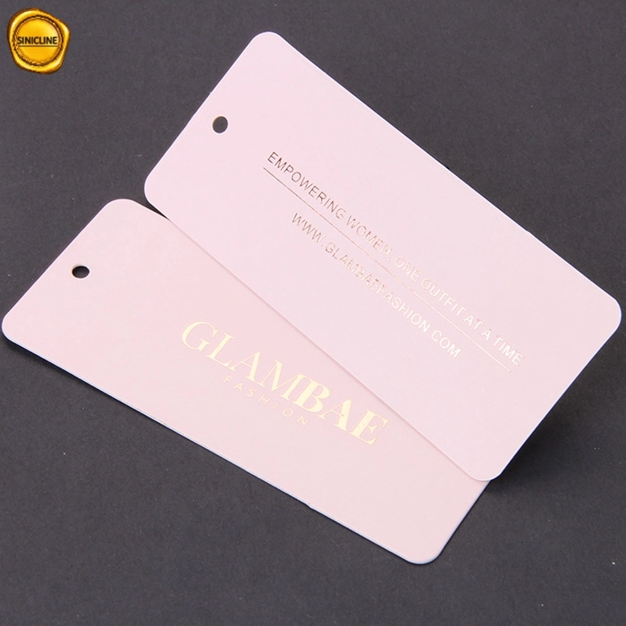 Sinicline oro rosa de papel Logotipo personalizado Hang Tags Vestir