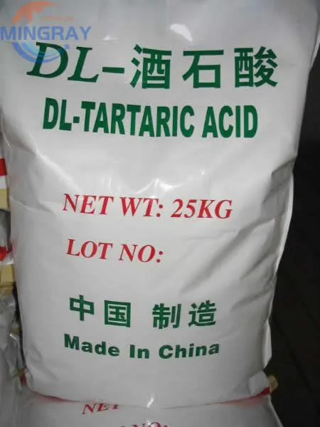 China venta de comida caliente grado ácido Dl-Tartaric CAS: 133-37-9