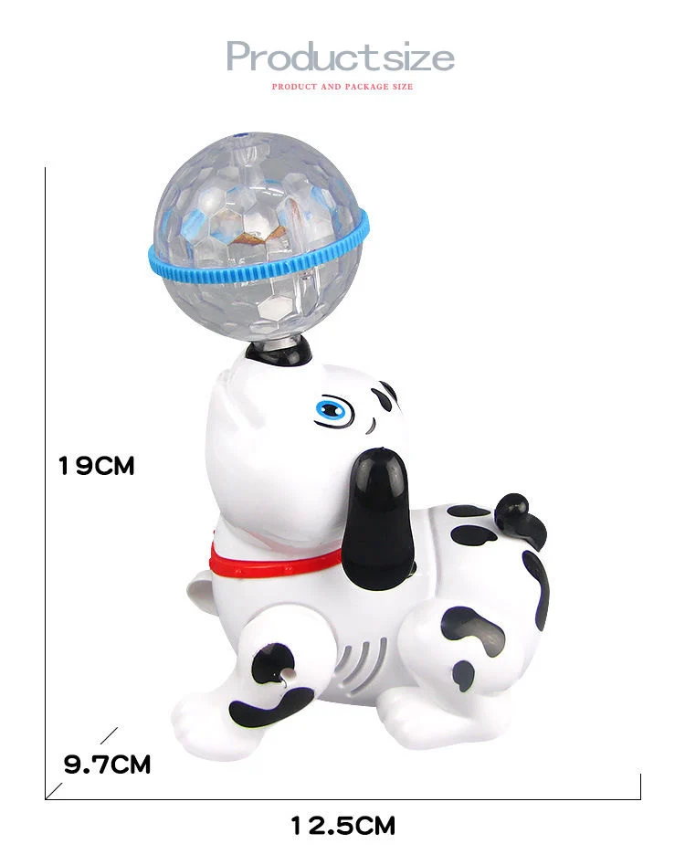 Interesting Children's Electric Lights Music Rotating Dog with Music Battery Control Twisting Dog Baby Toy Gift