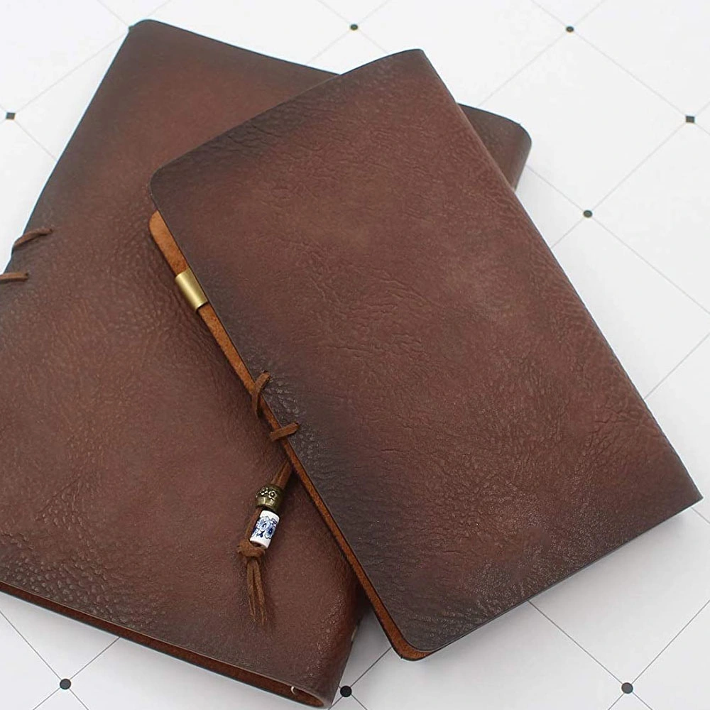 Customized Genuine Leather Travel Planner Premium Leather Journal Brown Binder Notebook Cover