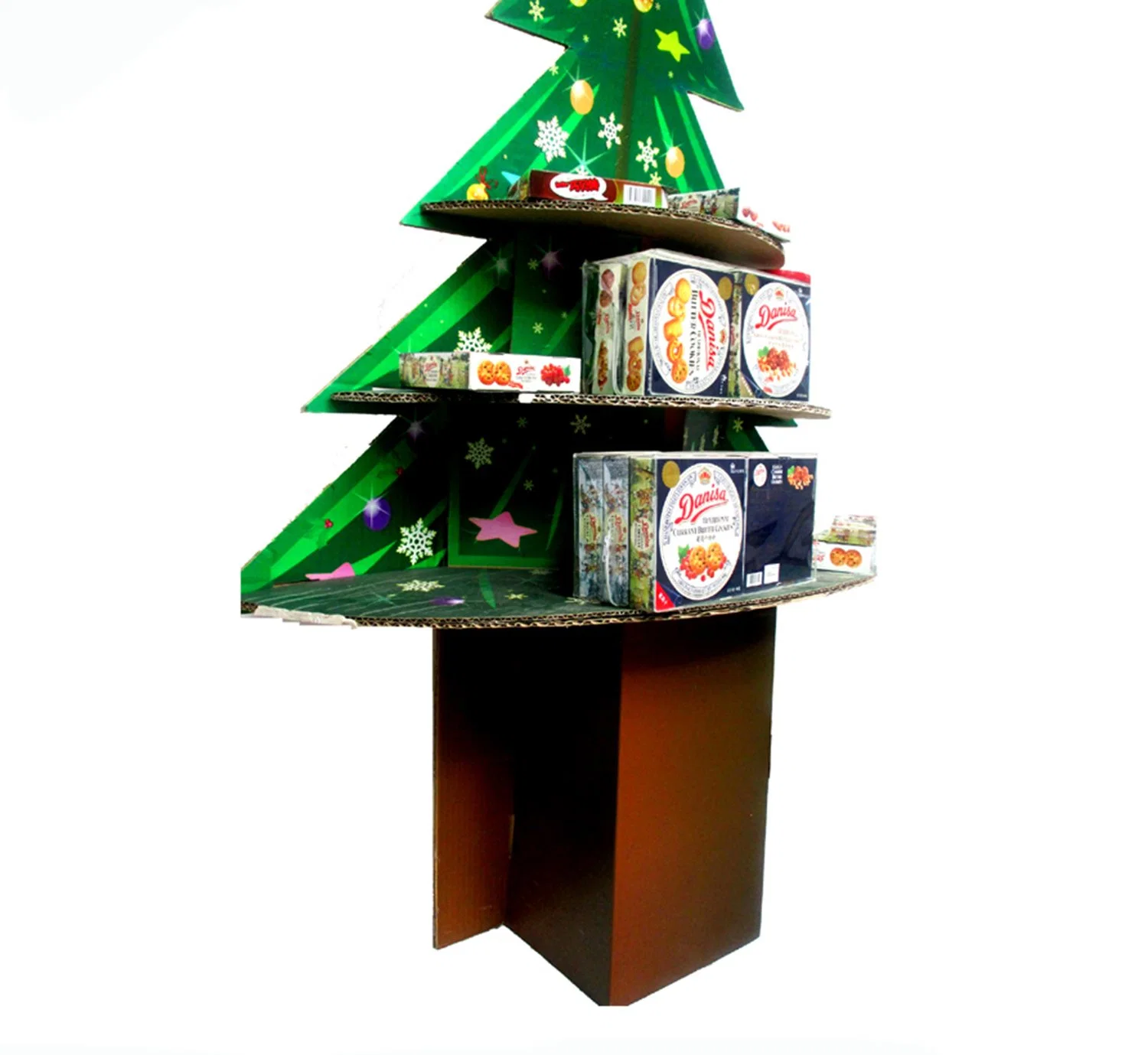 Los árboles de Navidad de cartón personalizadas duradero Soporte de pantalla de visualización de la actividad Rack para publicidad