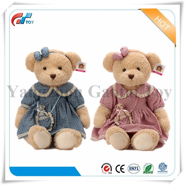 Urso de pelúcia macio e elegante para crianças, na cor azul.