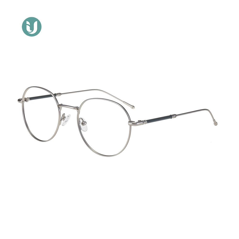 Simple Design Thick Dark Round Armazones De Metal Eyeglass Metal Glasses Optical Frames