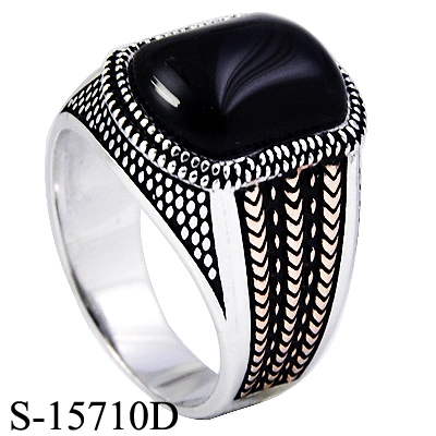 New Design Jewellery 925 Sterling Silver Islamic Agate Stone Ring for Men