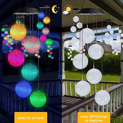 Christmas Gift for Mom Custom Solar Wind Chime, Gifts for Mom, Lights for Garden, Patio, Party, Yard, Window, Outdoor Decorations, Wind Spinner