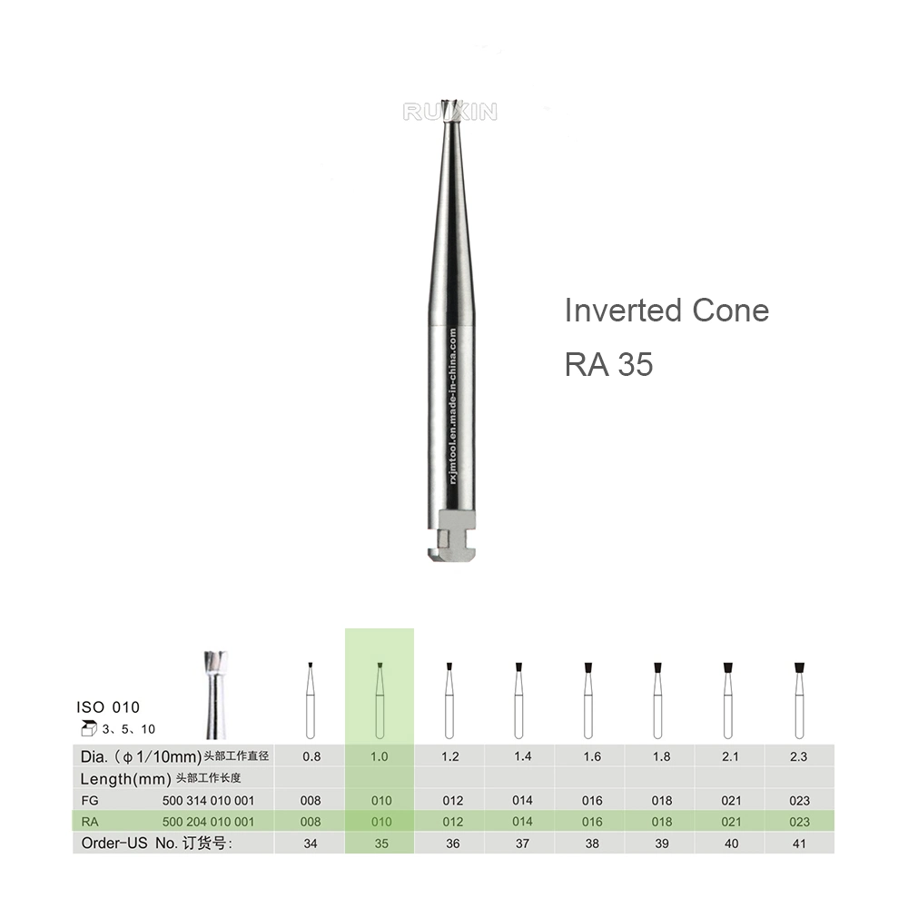 Factory Price Dental Milling Products Manufacturers Low Speed Inverted Cone Orthodontic Carbide Bur RA-35