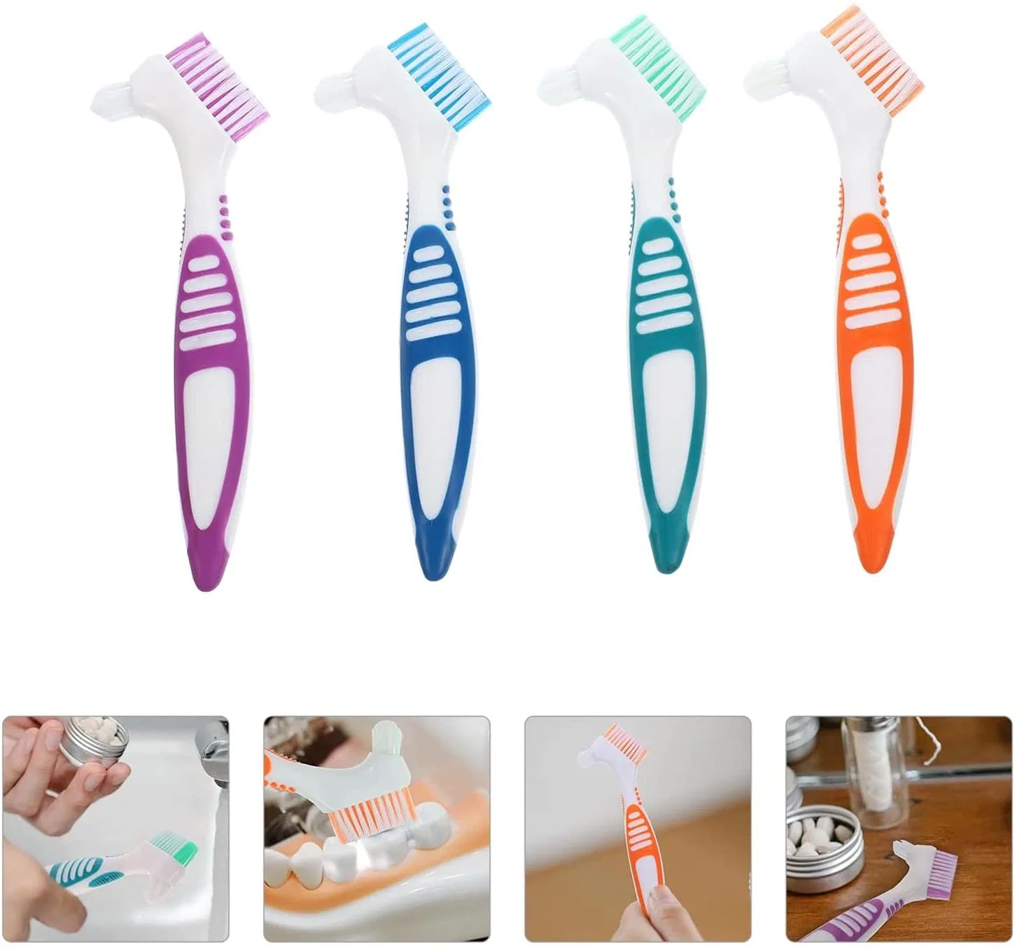 Brosse de nettoyage par voie orale de prothèse dentaire avec beaucoup de couleurs