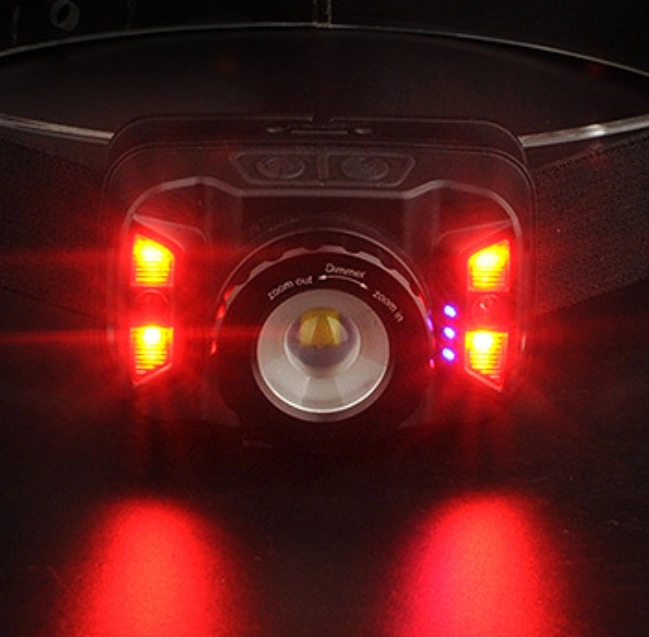 Аккумулятор USB фары переключатель датчика движения мигает подсветка факел головки блока цилиндров с красной сигнальной Водонепроницаемый для использования вне помещений масштабируемые чрезвычайной портативный светодиодный фары