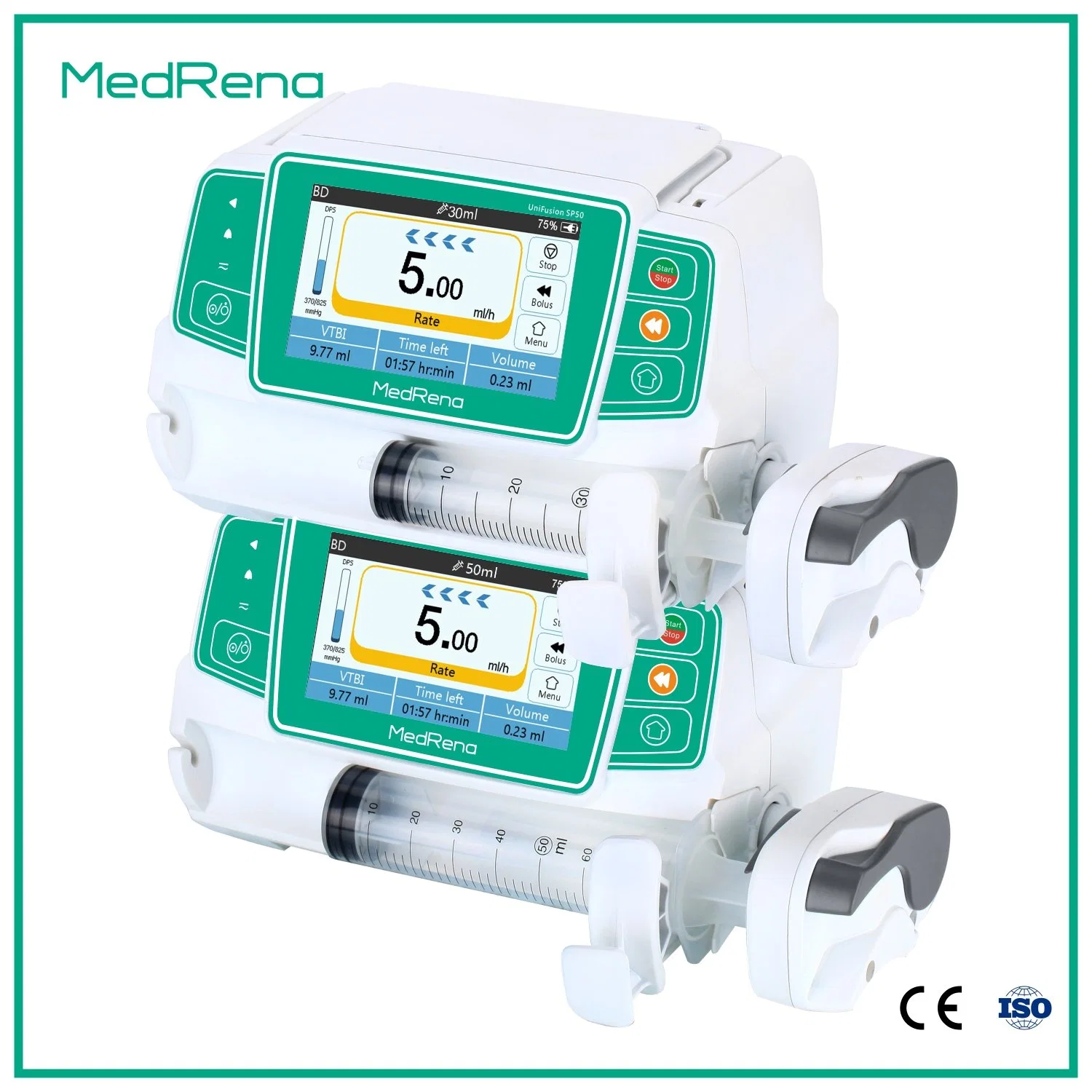 4.3 Inch LCD Touch Screen Medical Syringe Infusion Pump in ICU, Nicu, or