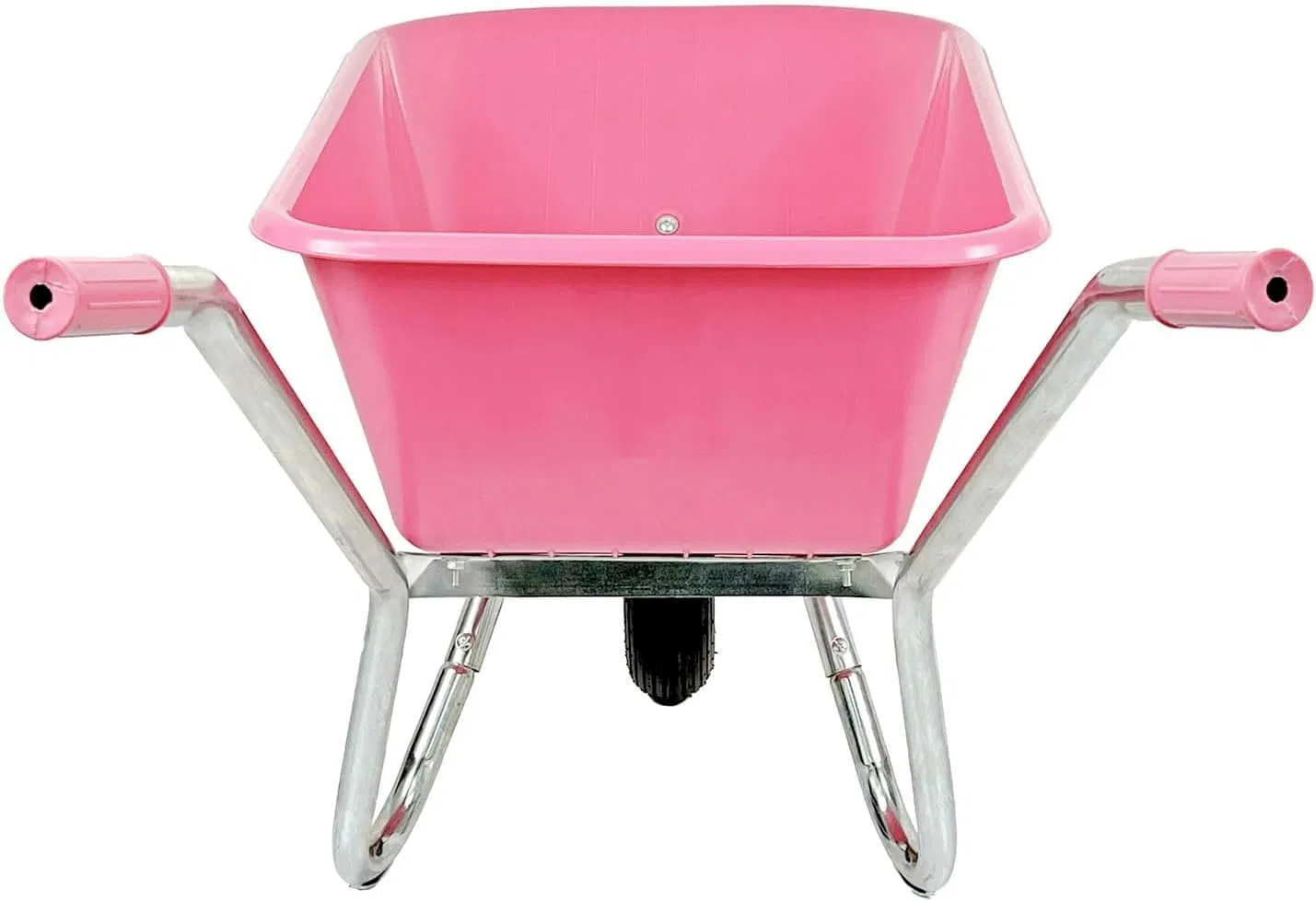 Wheelbarrow Plastic Tray Pink Galvanised Frame Metal Rim with Ball Bearing Lightweight