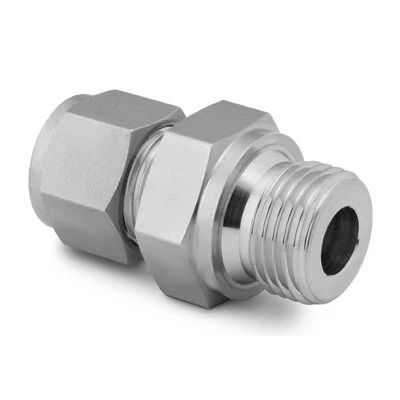 Acero inoxidable tubo conector macho en el tubo de diámetro exterior de 12 X 12 en hombres hombro recto hilo paralelo ISO