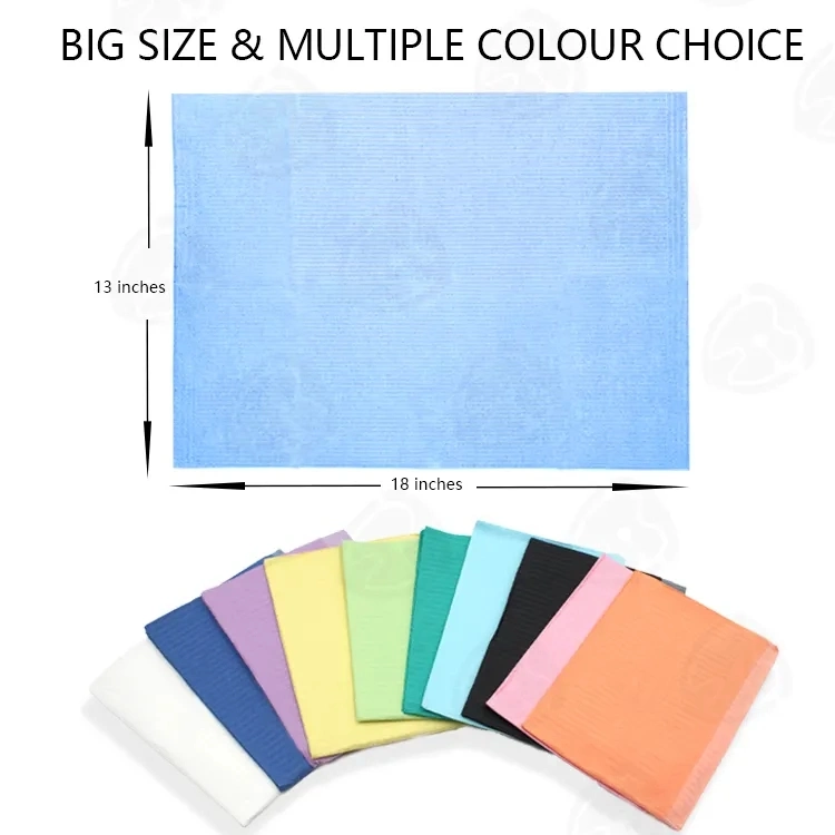 Multi Color Medical Water-Resistant Disposable Napkins/Patient Dental Bib