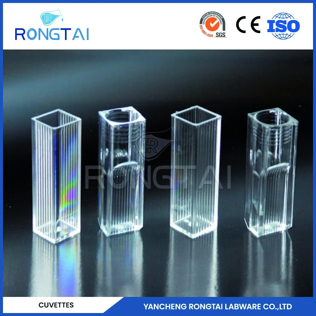 Rongtai Laboratório de plástico fornecedores 0,1 mm Cubeta China 1,5Ml 10mm 3,5Ml Cubeta Padrão