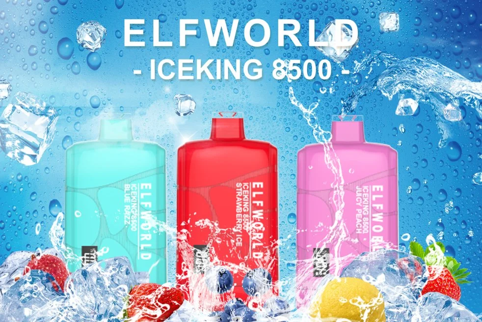 Elfworld Iceking 8500 pantalla LED Smart Pure Taste Multi-Flavors Orion Caja de doble color Shell de cristal desechable VAPE Dazzle 9000 9500 Venta en caliente de Puff Bar 2023