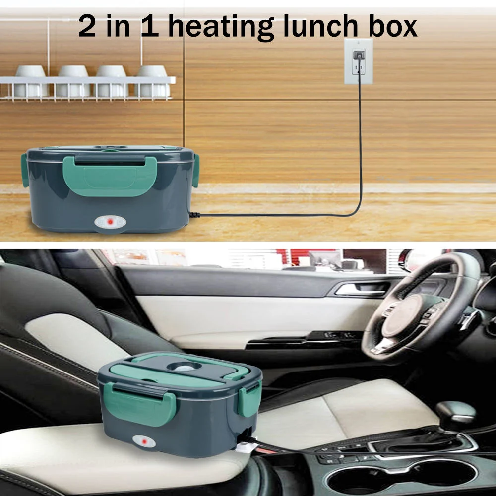 1.5L Stainless Steel Portable Electric Food Container Heating Lunch Box Food Warmer with Carry Bag