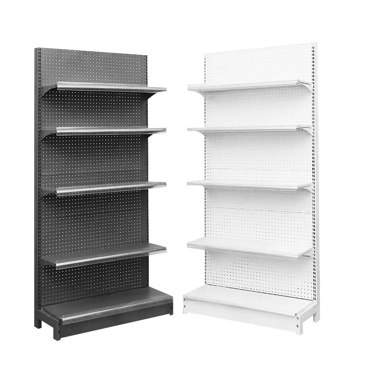 Single Sided Wall Supermarket Metal Shelf