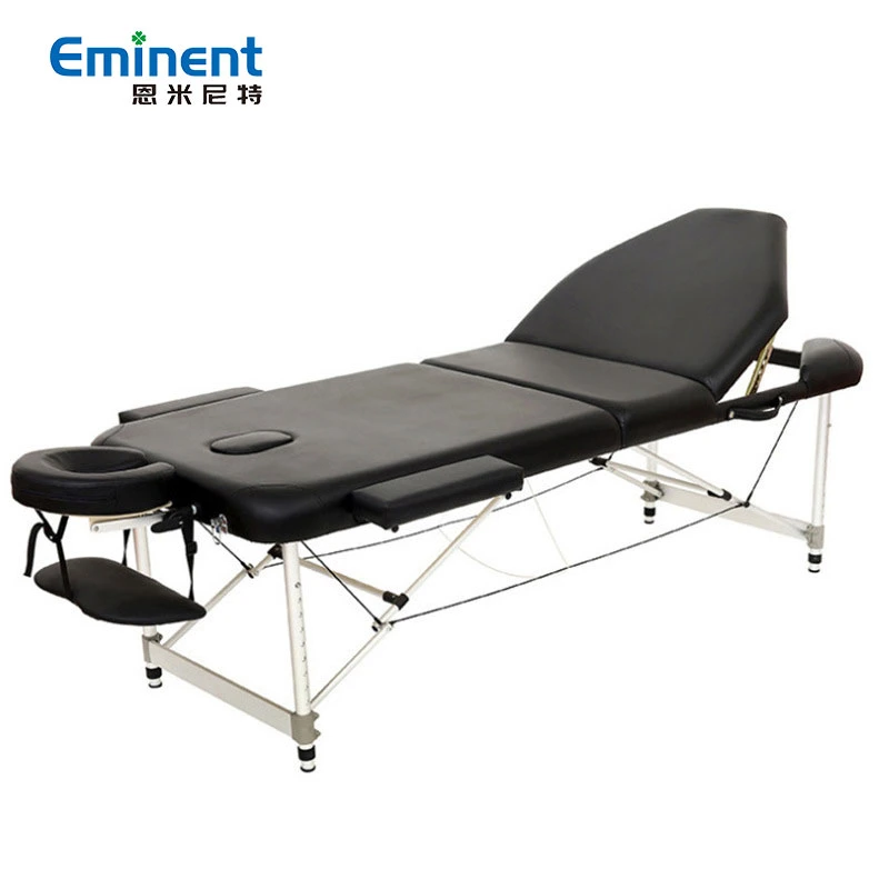 Tatouage de caisse en métal résistant et réglable, léger et portable, en aluminium, pliable Table de massage du lit