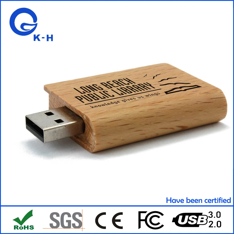 Book Shape Wooden USB 2.0 Flash Memory Stick