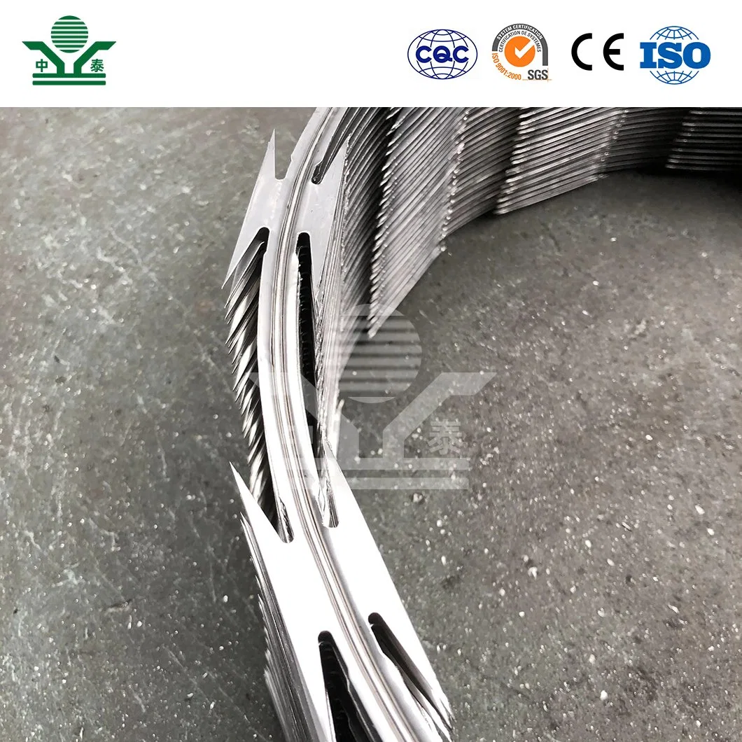 Zhongtai Barbed Wire China Manufacturing 300mm Coil Diameter Y Shaped Fence with Barbed Wire