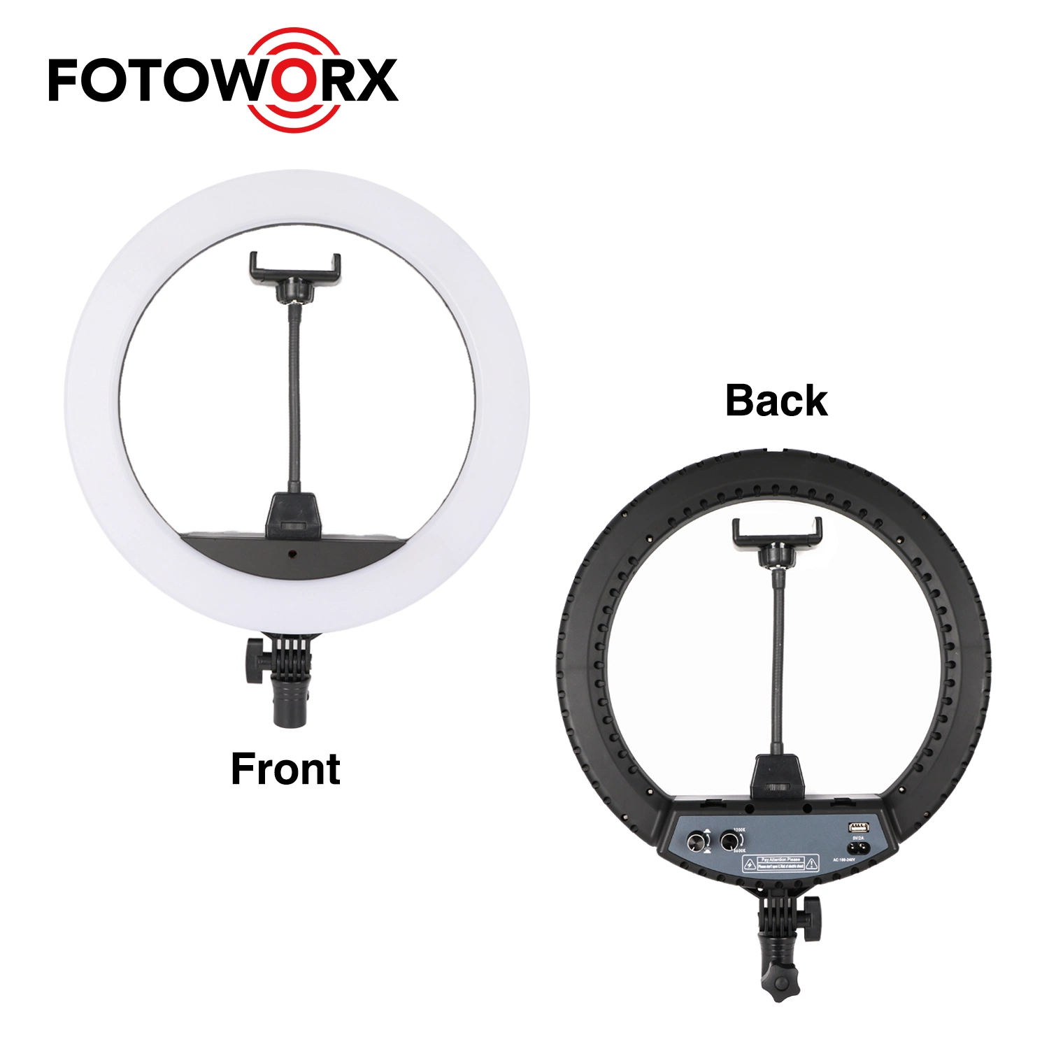 14polegadas luz circular LED com suporte telefônico para Fotografia Selfie