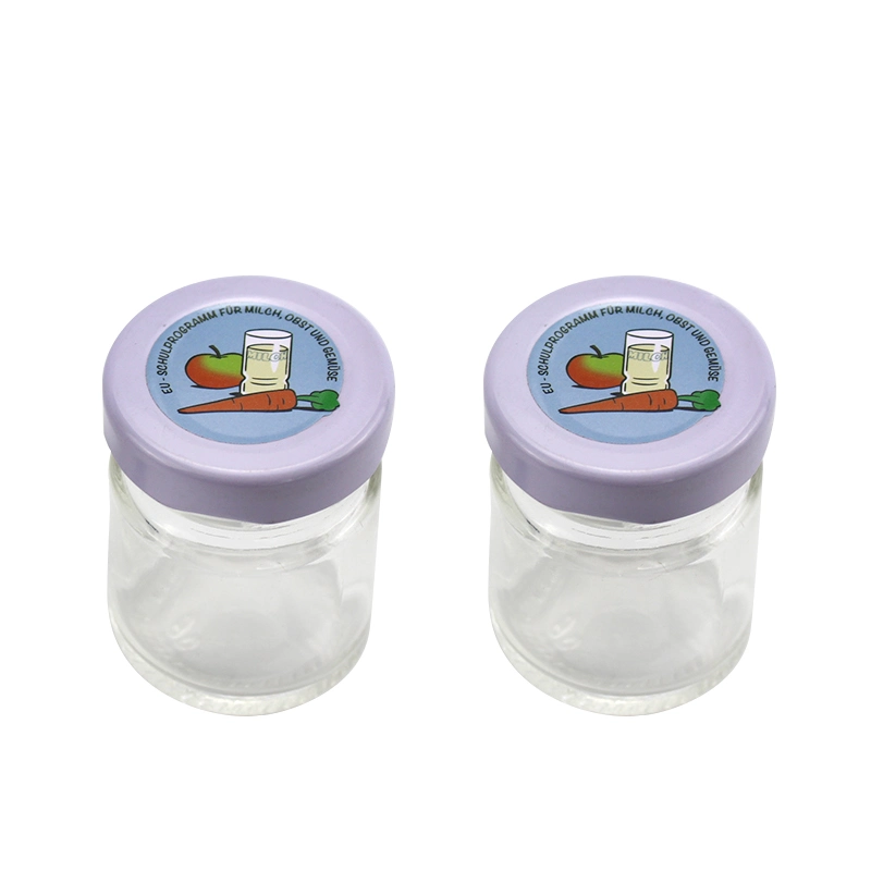 for Sale 40ml Clear Cylinder Shape Food Storage Container Refillable Glass Jam Honey Jar