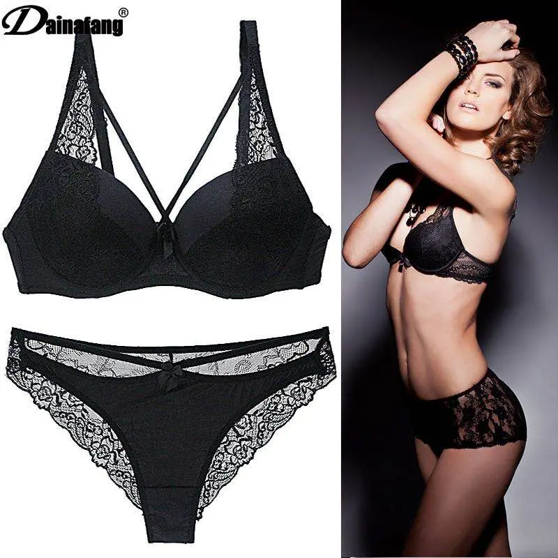 Women Sexy Hot-Sale Over-Size Push-up Lace Bra Set Y Underwear