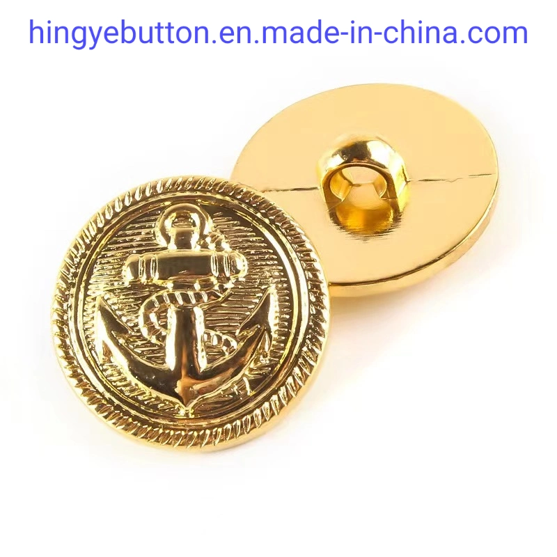 Plastic Button Anchor Shiny Gold Plated ABS Shank Button for Garment Accessories