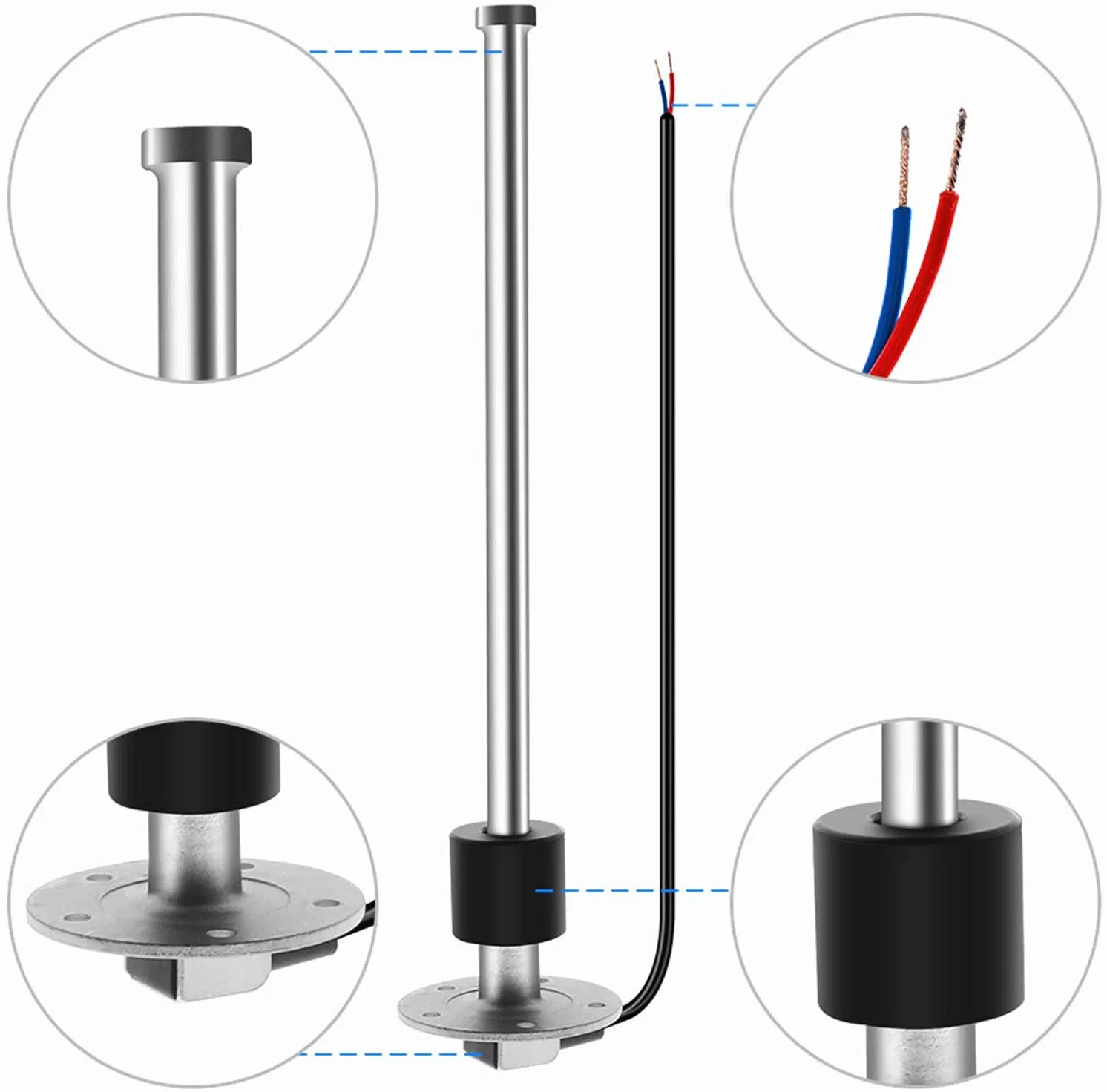 China Manufacture Stainless Steel Liquid Diesel Fuel Hydraulic Oil Tank Level Gauge for Boat