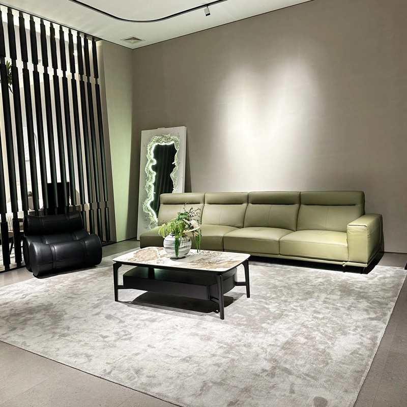 Ensemble de meubles de salon de luxe canapé en cuir et café Tableau