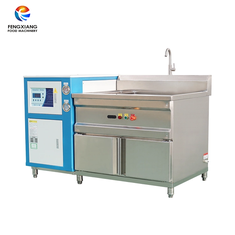 Refrigeration Vegetable Seafood Meat Bubble Cooling Water Washing Thawing Machine