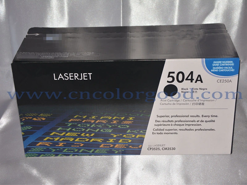 High Quality Color Toners 504A/CE250A Series for HP Original Toner Cartridge for HP Laserjet Printer Cp3525/Cp3525n/Cp3525DN/Cp3525X/Cm3530