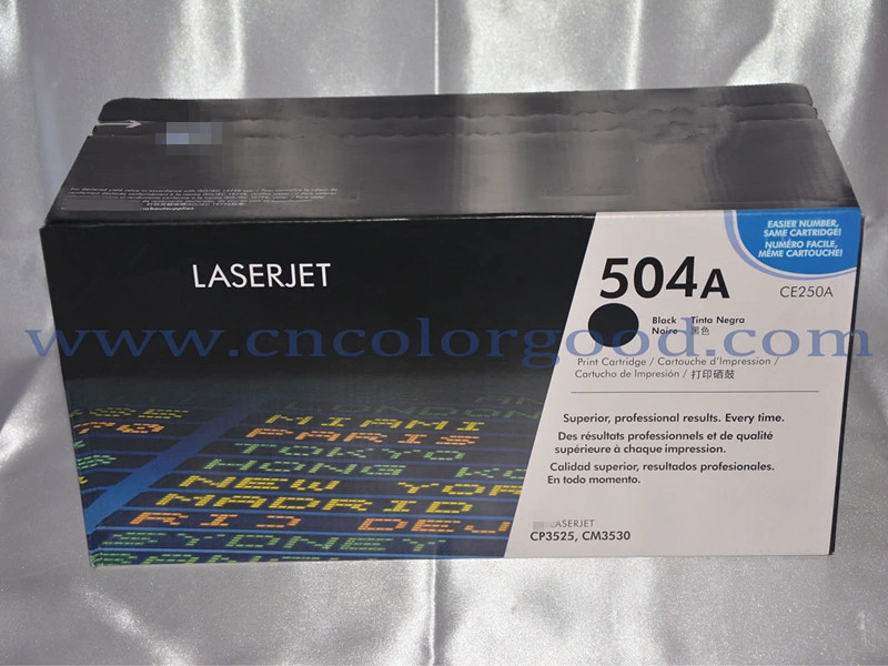 High quality/High cost performance Color Toners 504A/CE250A Series for HP Original Toner Cartridge for HP Laserjet Printer Cp3525/Cp3525n/Cp3525DN/Cp3525X/Cm3530