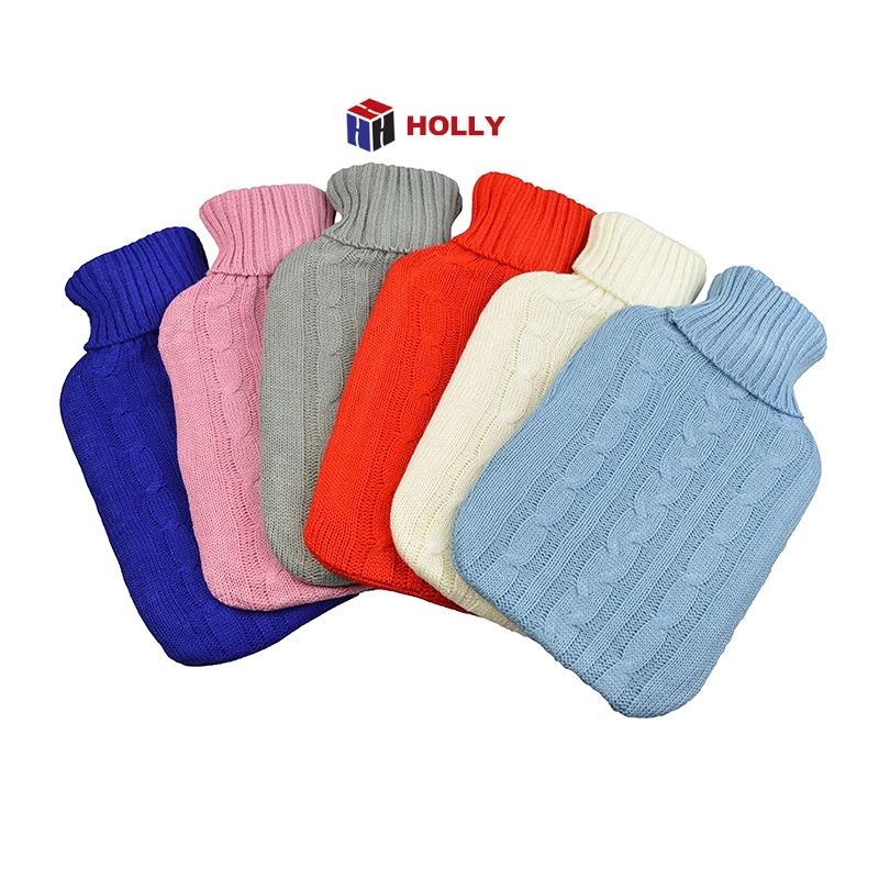 Daily Use Body Warm Water Injection Rubber Bottle Hot-Water Bag Knitted Cover