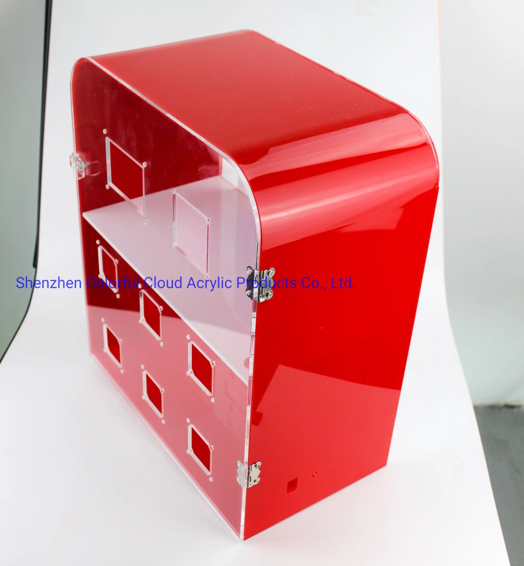 Customized Red Shell Acrylic Vape Storage and Display Cabinet