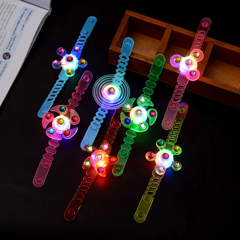 Faixa de pulso luminoso colorido para as crianças a rapariga rapaz adorável bracelete de desenhos animados de luz LED brinquedos festa de aniversário de crianças presentes