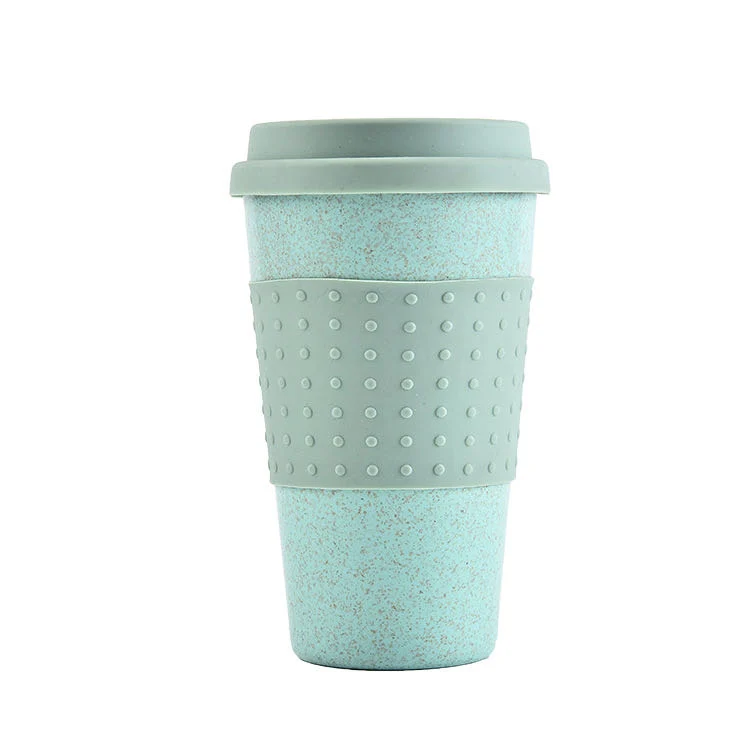450ml Coffee Cup Bamboo Fiber Cup Silica Gel Cover Coffee Cup