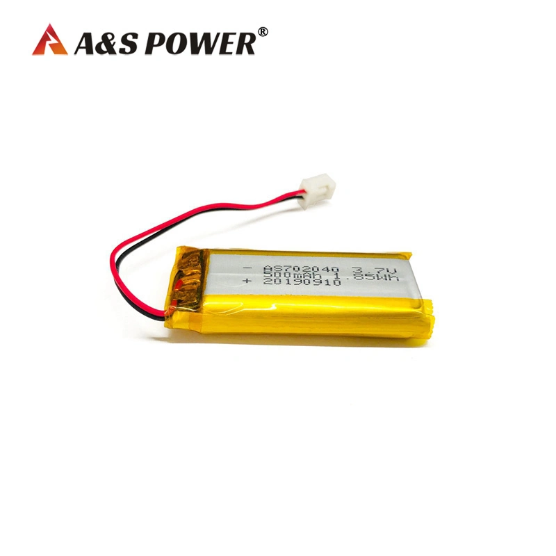 UL, CB, CE, Un38.3, Wercs Approved 702040 500mAh Rechargeable Battery 3.7V Lipo Battery for Bluetooth Speaker