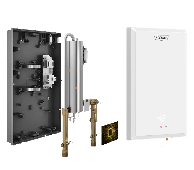 Chauffe-eau électrique instantané à conversion de fréquence, conception de température constante, 8500W, chauffe-eau sans réservoir.