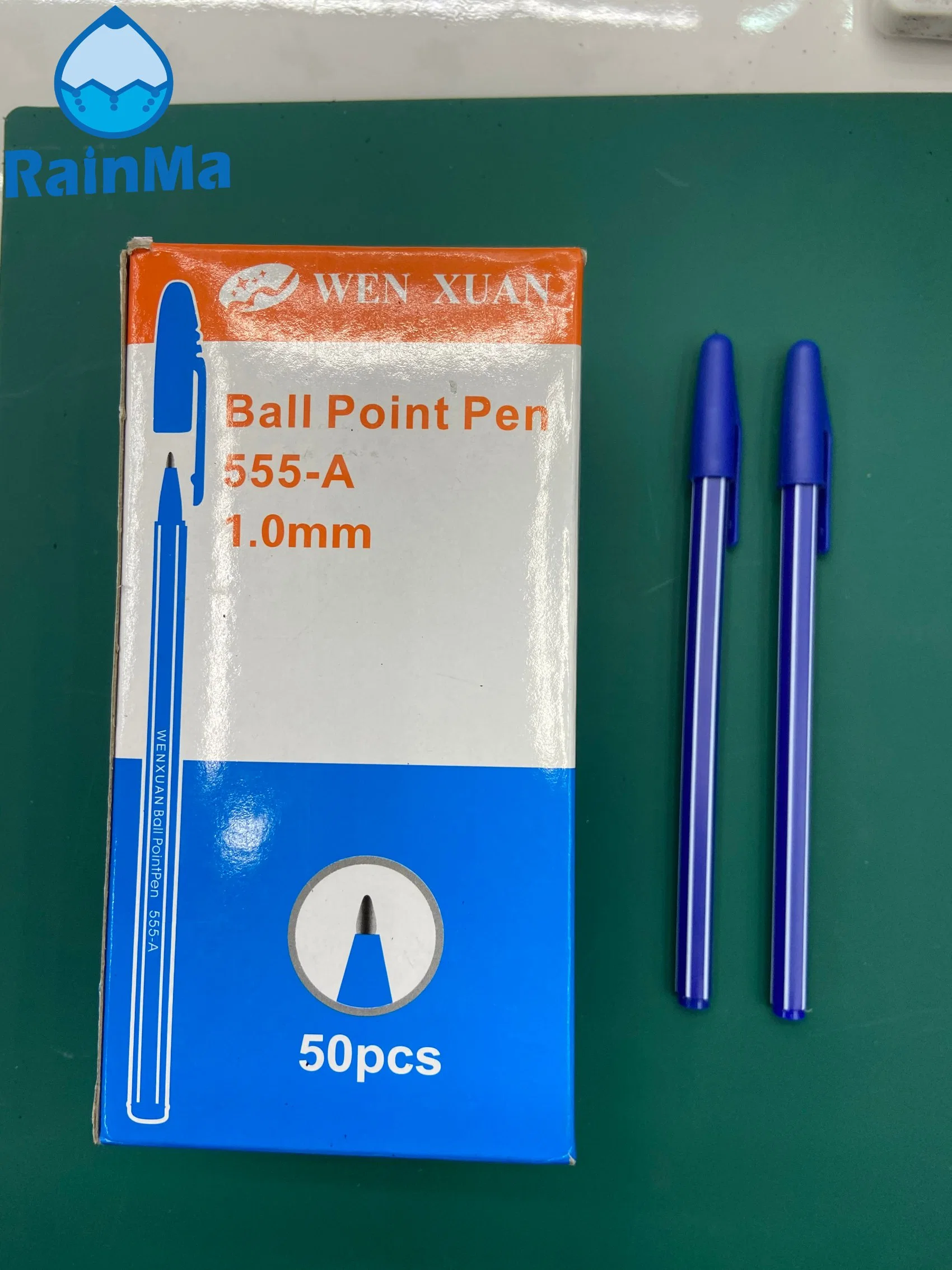 1.0mm Blue Stick Simple Ball Pen for Stationery Promotion