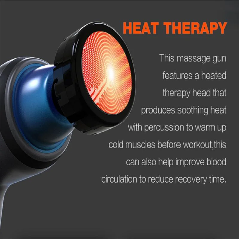 Professional 30 Speed 6 Heads Vibration Fascia Massage Body Therapy Muscle Message Gun Massager with Travel Bag