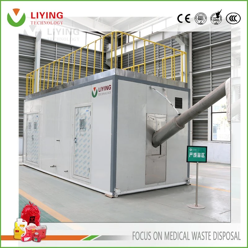 Capacidade de 5 toneladas por dia eliminação de resíduos médicos biomédicos de microondas Centro de tratamento com tecnologia de processamento de esterilização de alta eficiência