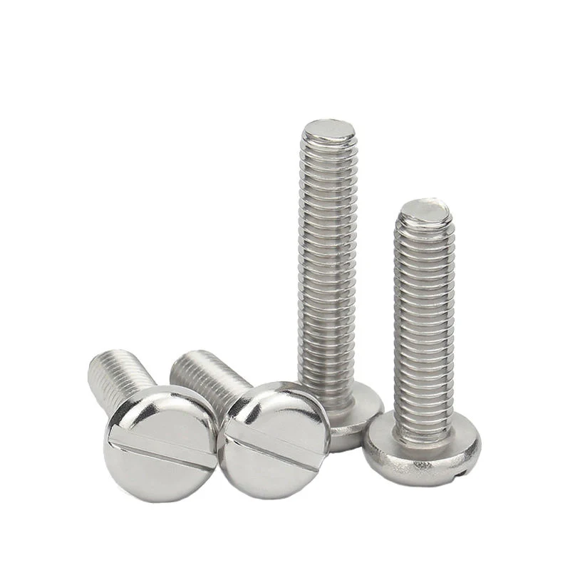 Slotted Screw M4 M5 M6 Stainless Steel Button Head Screw Slotted Pan Head Machine Screw DIN85 DIN84