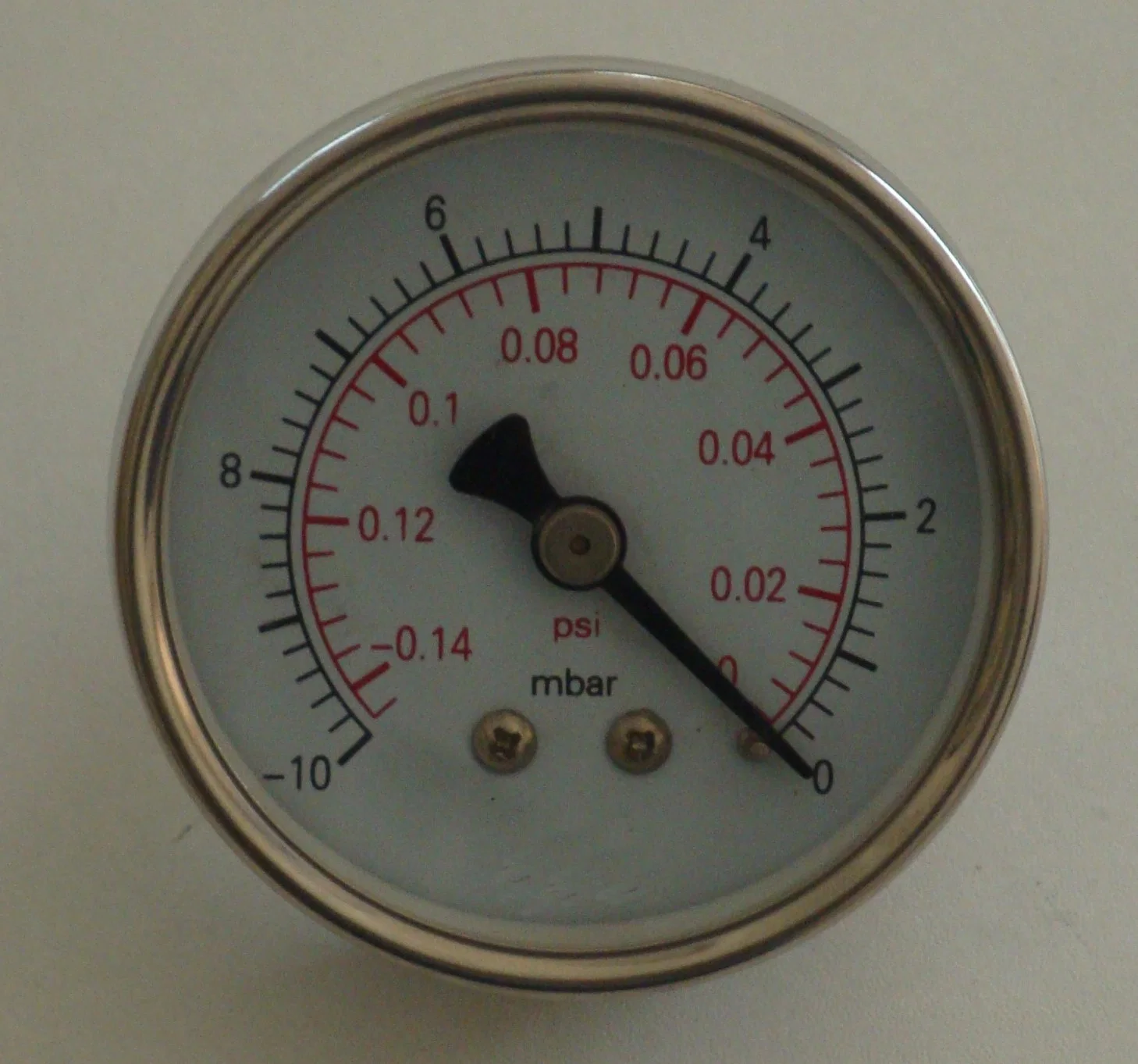 60mm Back Type Vacuum Gauges Stainless Steel Case and Brass Connection
