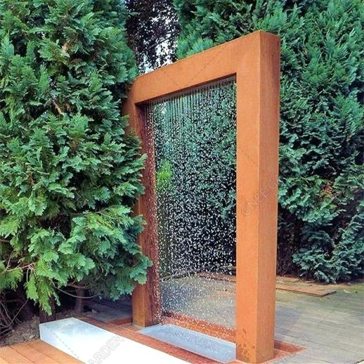 Outdoor Corten Steel Waterfall Water Fountain for Home Garden Landscape