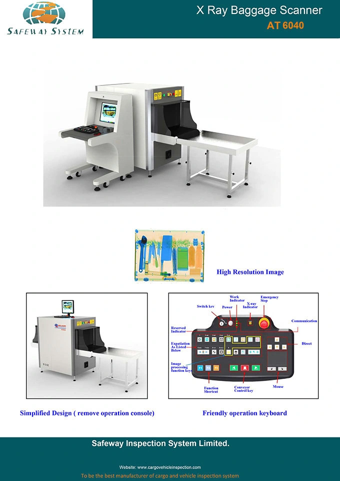 X Ray Detection Machine Super Clear Images Airport X Ray Baggage Scanner