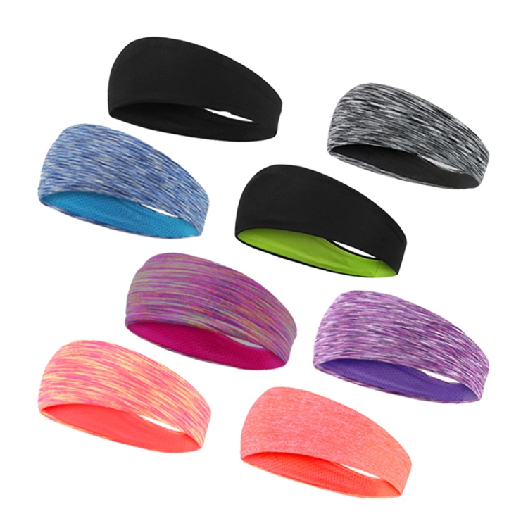 Moisture Wicking Gym Fitness Ball Sports Headbands for Men, Double Layer Spandex and Mesh Fabric Soccer Sweatband Headwear Basketball Football Head Wraps