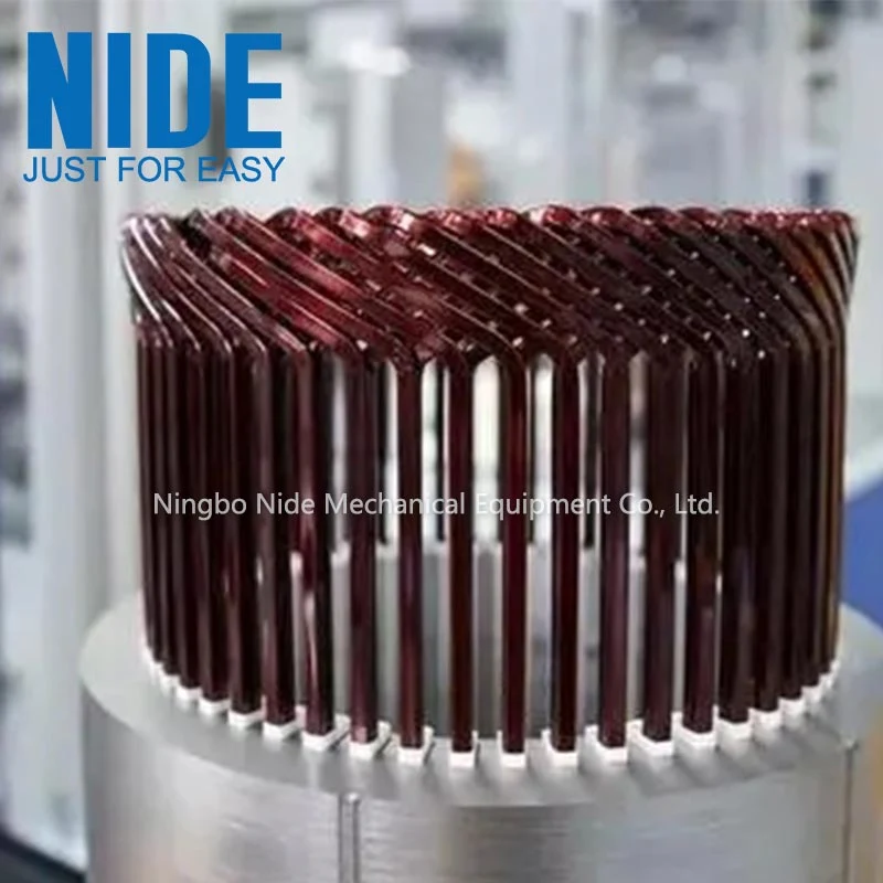 Linha de produção totalmente automática de estatores de motor de presilha de cabelo para fabricação de motores de mobilidade elétrica.