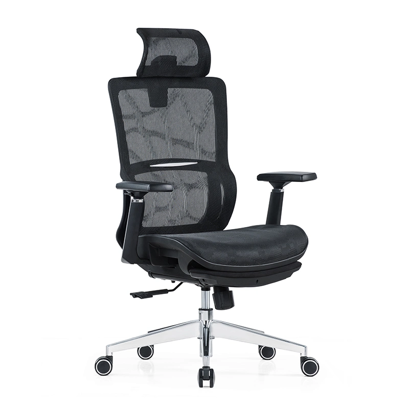 China Factory Modern Office Mesh Chair Ergonomic Staff Chair with Armrest Footrest Swivel Computer Chair