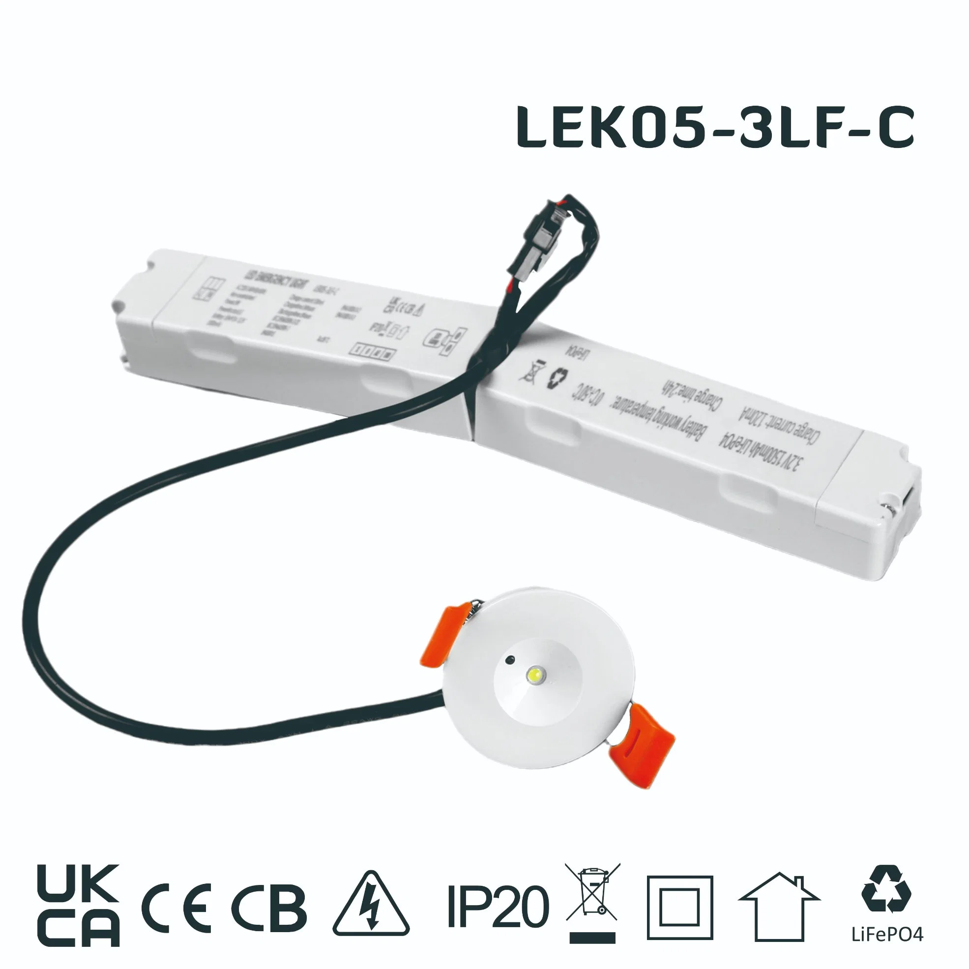 CB/CE/Ukca Certified LED Rechargeable Battery Backup Recessed Downlight Lek05-3lf