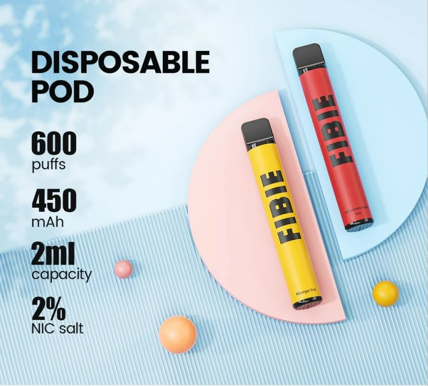 Heißer Verkauf 2mg Mech Spule 450mAh Fibie 600 Puffs Nikotin Free E- Zigaretten Starter Kit